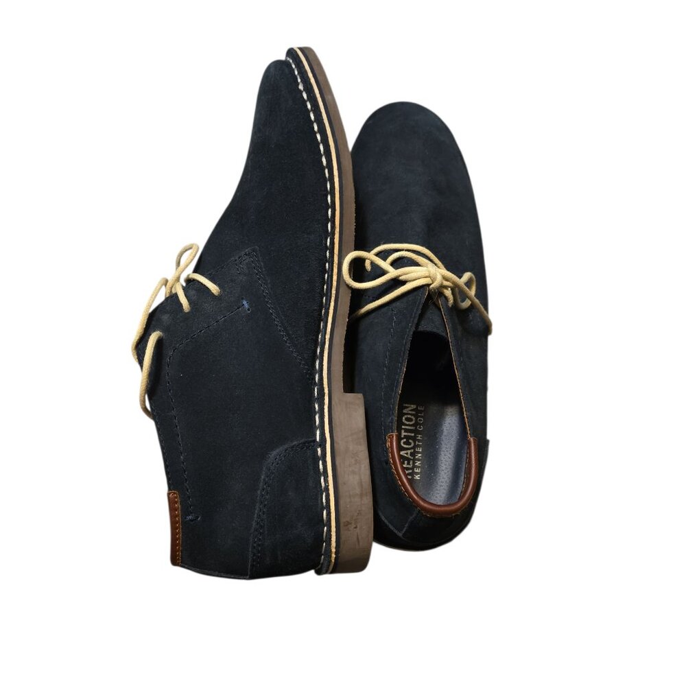 Size 13 Reaction by Kenneth Cole Midnight Blue Suede "Desert Sun" Chukka Boots - Picture 3 of 8